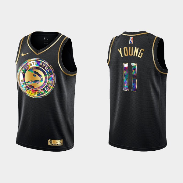 NBA Atlanta Hawks Trikot Trae Young 11 Nike 2021-22 Schwarz Golden Edition 75th Anniversary Diamond Swingman - Herren